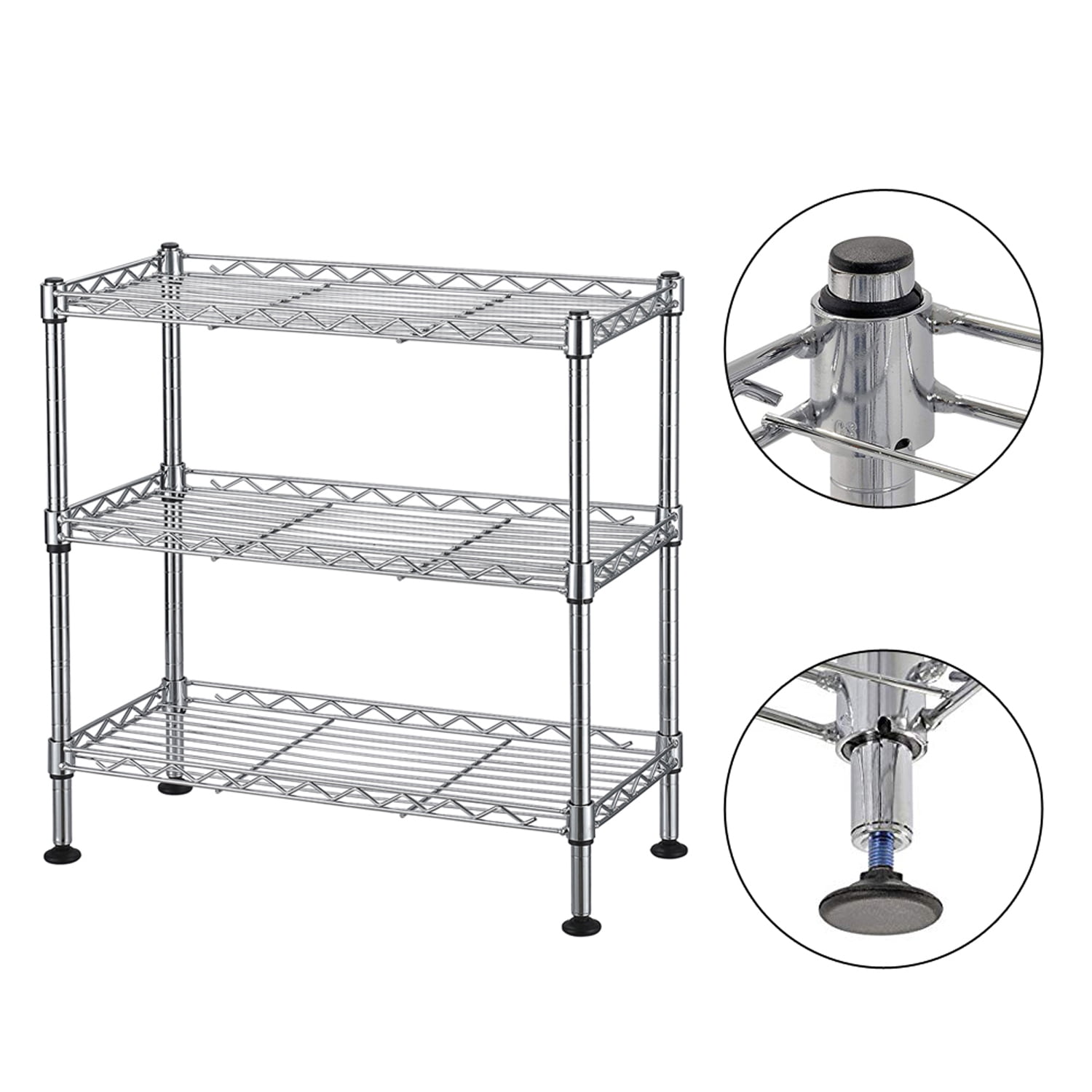 Silver Rectangular Breewell Stainless Steel Storage Rack, Shelves: 2,  44x38x25 cm