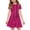#A05-Hot Pink, variant on XADYUY Girls Midi Dresses 7-16 A-Line Short Sleeve Girls Tshirt Dresses Striped Crew Neck Sundresses Flare Swing Dresses with Pockets,5-6Years,Purple