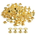 thumbnail image 1 of Unique Bargains 50 Sets Leather Rivets 8mm Double Cap Rivets 8mm Height Metal Studs Rivet, Gold Tone, 1 of 5