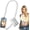 Chain Silver, variant on Clip and Go Strap for Phone with Wallet Crossbody, Phone Strap with Zippered Wallet, Adjustable Anti Theft Cellphone Lanyard for Women, Cellphone Chain Accessories,Brown