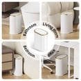 thumbnail image 5 of KSSKSS 2.1 Gallon / 8L Slim Bathroom Trash Can, Press Top Lid with Removable Inner Bucket, Compact Garbage Can for Bathroom, Bedroom– White, 5 of 8
