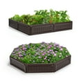 thumbnail image 1 of Gymax 2PCS 4 x 4 ft Raised Garden Bed Set Planter Box for Vegetable Flower Gardening, 1 of 10