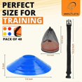 thumbnail image 2 of Conos de fútbol para ejercicios con bolsa de malla y correa: conos deportivos flexibles y resistentes para practicar fútbol, baloncesto y fitness. Conos de agilidad para deportes., 2 of 5