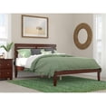 thumbnail image 2 of Pemberly Row Modern Solid Wood Queen Bed with USB Charging Station in Walnut, 2 of 4