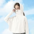 thumbnail image 3 of Girls Boys UPF 50+ Sun Hoodie Shirts with Mask and Brim Long Sleeve UV Protection Ice Silk Zip Sunscreen Clothes White 7-8 Years, 3 of 8