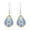 Blue Teardrop, variant on FRONT LINEJEWELRY Daisy flower earrings showcase a variety of shapes and colors/teardrop/navette/oval/elliptical/Two-tiered flower Earrings (TexturedOval)