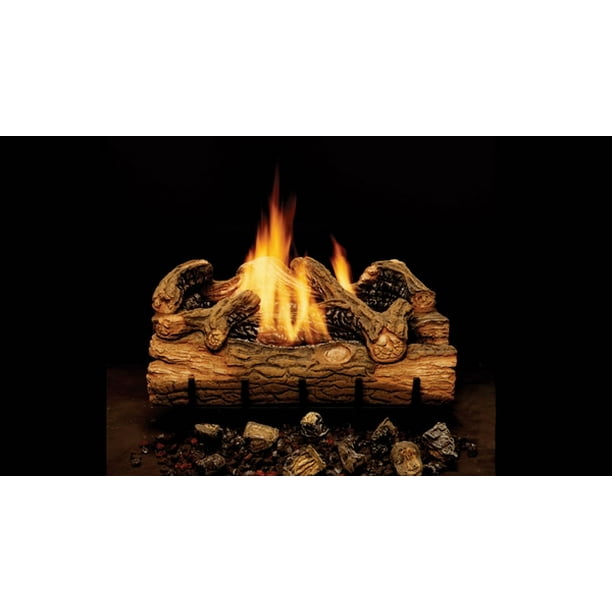 Monessen 24" Charred Hickory Ventless Propane Gas Log Set with Remote