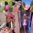 thumbnail image 3 of Pink Cowgirl Hat - Childrens Cowgirl Costume Hat -Girls Cowboy Hat -Light Up Blinking Crown Tiara, 3 of 5