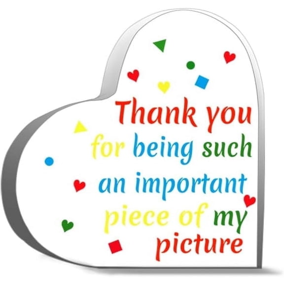 Heart Acrylic Plaque Teacher Appreciation Gifts For Women Men Cute Teacher Gifts Colorful Thank You Picture Acrylic Heart Keepsake 4x4 inch