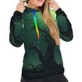 thumbnail image 5 of Yiaed Green Night Sky Moon Branches Print Womens Casual Hoodies Crew Neck Long Sleeve Sweatshirts With Pocket Pullover Tops Women's Hooded Sweatshirt-Medium, 5 of 5