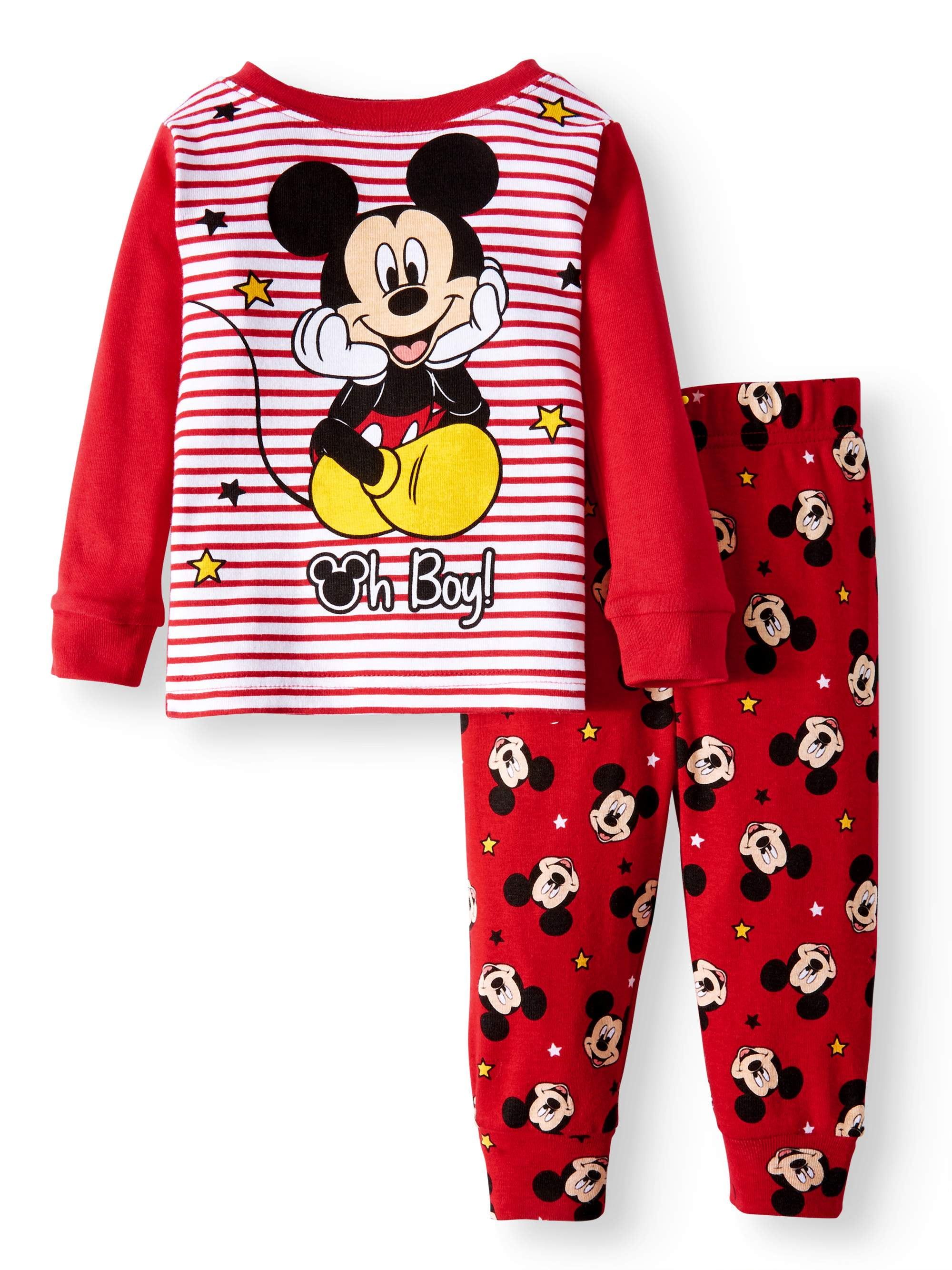 Mickey Mouse Cotton Tight Fit Pajamas, 2piece Set (Baby Boys