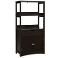 thumbnail image 2 of Gymax Bathroom Storage Cabinet Shelf Cupboard Floor Cabinet w/Drawer Espresso, 2 of 10