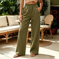 thumbnail image 2 of High Waist Straight Leg Pants for Womens Breathable Comfy Running Sports Trousers with Pockets M, 2 of 7