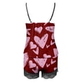 thumbnail image 5 of Xmyrz Valentine's Day Two Piece Pajama Set For Women Shorts Set Print Attractive Classic Tank Top Trendy Loose Recreation Heart Lace Sleepwear Pj Outfit Sets, 5 of 5