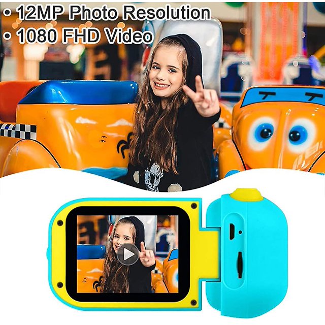 Cámara para niños Cámara digital para niños Grabadora de video a prueba de golpes 1080p 12mp Cámara digital Videocámara con juegos 3-10 años Niñas Niños Regalos Juguete con 32 gb Tf
