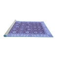 thumbnail image 2 of Ahgly Company Machine Washable Indoor Round Oriental Blue Traditional Area Rugs, 4' Round, 2 of 4