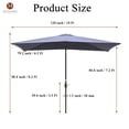 thumbnail image 3 of Mondawe 10' x 6'5 Patio Umbrella Navy Blue Rectangular Market Umbrella, 3 of 9