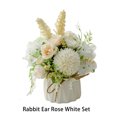 thumbnail image 4 of yingyy Artificial Flowers Ceramic Vase Nordic Style Faux Rose Fake Rope Home Decor Planter Container for Wedding Rose white, 4 of 6