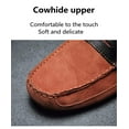 thumbnail image 2 of Men's Suede Leather Lightweight Breathable Rubber Casual Loafers Wear-Resistant Fashion Business Soft Delicate Flats Blue 9.5 US, 2 of 7