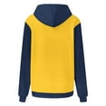 thumbnail image 5 of miqiqism Women's Color Block Oversized Hooded Sweatshirts Juniors Casual Long Sleeve Hoodies Drop Shoulder Fleece Pullover Sweatshirt with Pocket,Yellow,Large, 5 of 6