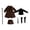 Coffee, variant on Xuanheng 1/ Figure Blazer Set Tie Accessory Cosplay Gift Compact Stylish Mini Props Cosume Realistic Versatile Toy Belt Socks Black