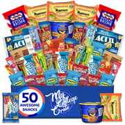 My College Crate Microwaveables Ultimate Snack Care Package for College Students - Variety Assortment of Microwaveables, Mac & Cheese, Popcorn, Ramen, Chips, Gummies & Candies (50 Snacks)