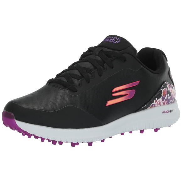 Skechers Women's Max Arch Fit Golf Shoe Sneaker Black Floral Waterproof 8