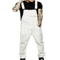 thumbnail image 1 of Men Pants Bib Overalls Solid Color Jumpsuit Jeans Suspender Pants, 1 of 6