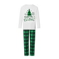 thumbnail image 2 of Miaouyo Family Matching Christmas Pajamas Set Long Sleeve Christmas Tree  Letter Print Tops Green Plaid Pants Sleepwear Outfits, 2 of 10