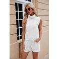 thumbnail image 2 of EASYBRAUS Women Summer Sleeveless Shorts Set Casual Drawstring Pocket Outfit Two Piece Set, 2 of 9