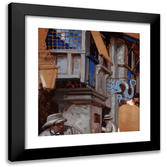 Dean Cornwell 12x13 Black Modern Framed Museum Art Print Titled - Pursuit (1921)