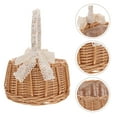 thumbnail image 2 of 1 Pc Rattan Woven Storage Basket Bride's Decorative Flower Container (Khaki), 2 of 8