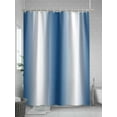 thumbnail image 5 of Fsddascl Lake Blue White Ombre Shower Curtain Set - 60" x 72" Washable Bathtub Curtain with 12 Hooks, Retro Minimalist Gradient Art Waterproof Fabric Stall Shower Curtains for Bathroom/Bathtub, 5 of 6