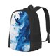 thumbnail image 1 of Balery Blue White Fluid Art Mochila para hombre y mujer - Tela Oxford 600D resistente - Gran capacidad, resistente al agua, ideal para la escuela, viajes y senderismo, 1 of 6