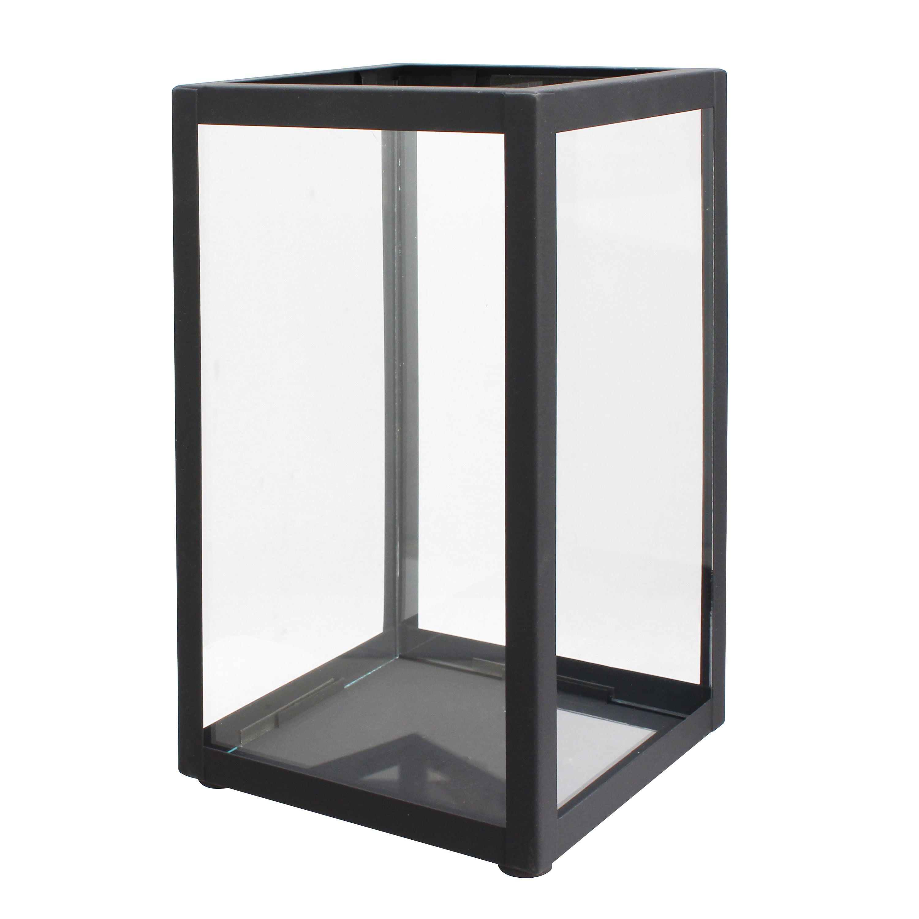 Better Homes & Gardens Indoor Decorative Metal Candle Holder Lantern, Black, Large