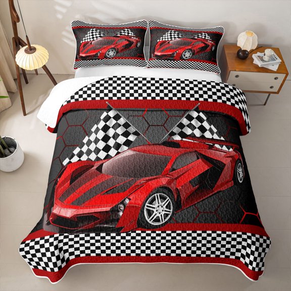 Erosebridal Sports Car Twin Quilt Set,Extreme Sport Twin Coverlet Set For Boys,2 Pieces