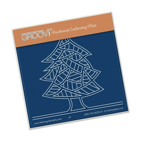 Sq Accent Plate - Groovi Abstract Trees (Tree Lines) Plate A6 Sq