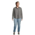 thumbnail image 2 of Terra & Sky Women's Plus Size Button Front Knit Shirt, 2 of 5