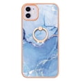 thumbnail image 2 of Mantto For iPhone 16 Case,Ring Holder Stand Marble Pattern 3 in 1 Rugged Shockproof Hybrid Hard PC Soft Rubber Bumper Drop Protective Girls Women Boy Men Phone Cases for iPhone 16,Blue, 2 of 6