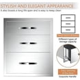 thumbnail image 6 of Stainless Steel Outdoor Kitchen 3-Drawer BBQ Drawer - Built-in, Flush Mount - 16Wx23Dx21H, 6 of 12