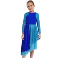 thumbnail image 1 of Jowowha Robe de Danse à Sequins pour Filles Manches Longues Asymétrique Tunique de Prière Danse Lyrique Bleue 16, 1 of 7