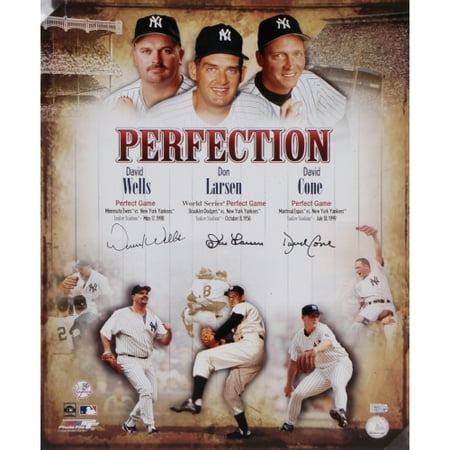 New York Yankees David Cone - Don Larsen, David Cone, and David Wells New York Yankees Fanatics Authentic Autographed 16