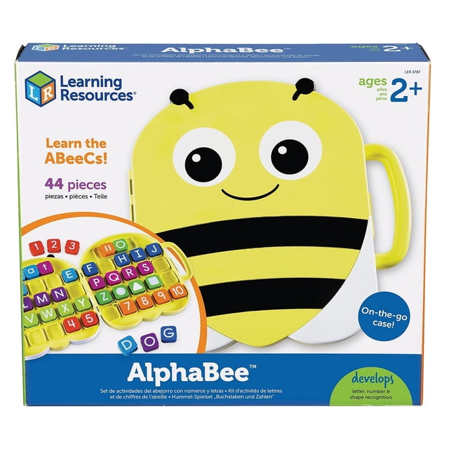 Recursos de aprendizaje Alfabeto AlphaBee, educación en el hogar, ABC, números, conjunto de actividades de reconocimiento de formas y palabras, multicolor Learning Resources NA