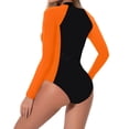 thumbnail image 2 of Cmfcve Surfing Long Sleeve Swimsuits for Women One Piece Rash Guard Bathing Suit Beach Full Coverage Swimwear, 2 of 7
