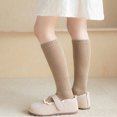 thumbnail image 6 of Toddler Girl Socks with Ruffles Ribbed Knee High Sock Solid Color Soft Cotton Breathable School Uniform Socks*1pc, 6 of 6