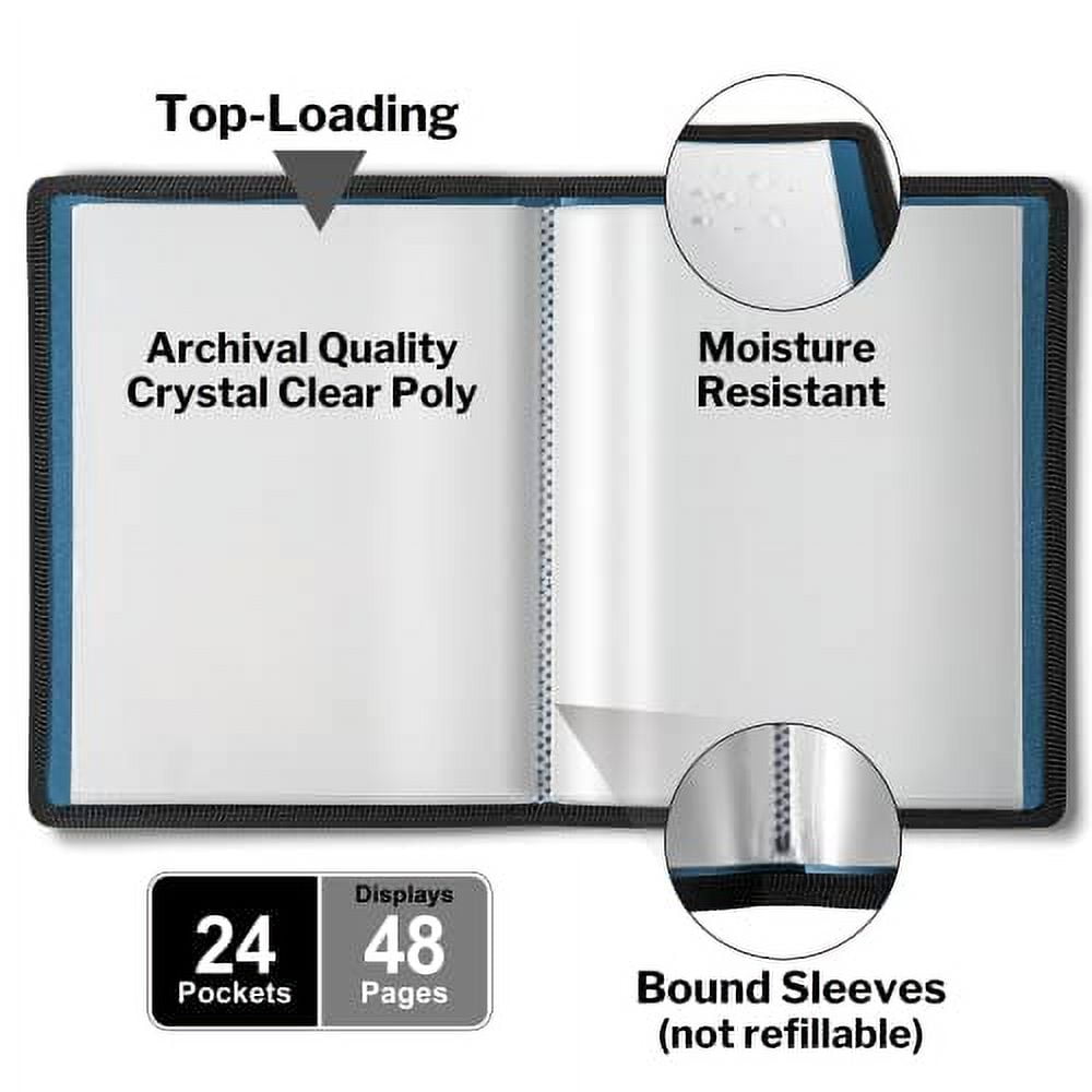 Sturdy Art Portfolio Folder - 9x12, 24 Pockets, Moisture Resistant,  Versatile