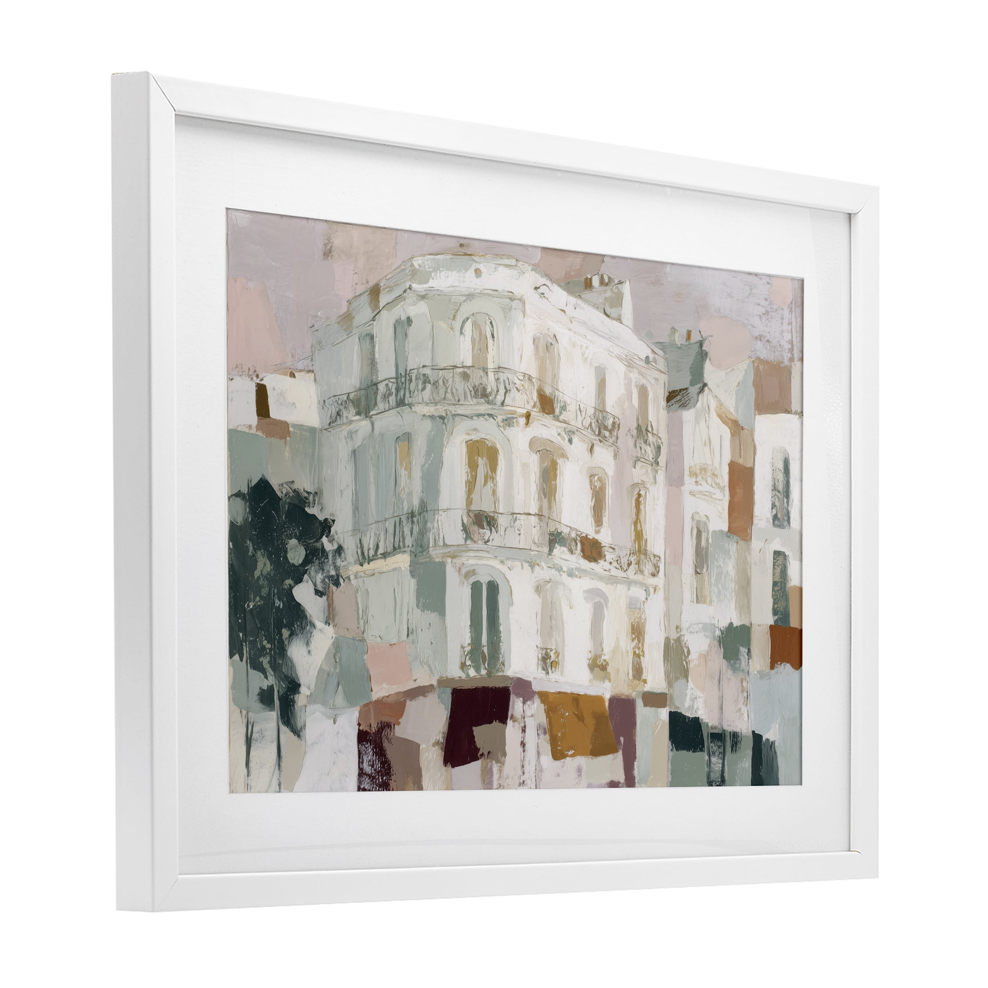 Stupell Industries Barcelona Street Corner White Framed Print Under Glass, design by Chromatic Storm Studio