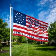 250 American USA Flag 3x5 FT, Red White and Blue Patriotic Decorations & Letter Printed US Flag USA High Wind with Stars and Stripes, Brass Grommets, Durable USA Flag Outdoor Outside