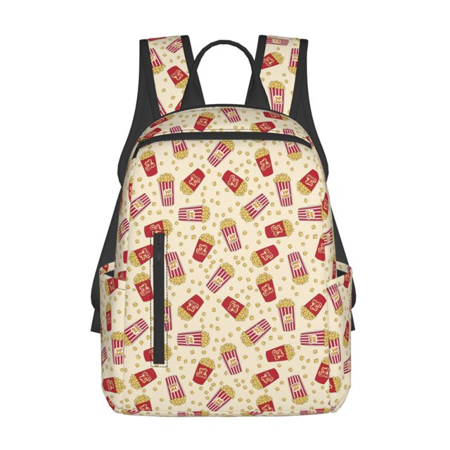 Fotbe Cartoon Popcorn Mochila Ligera para Hombres y Mujeres - Duradera y Resistente al Agua, Ideal para Escuela, Trabajo, Viajes y Uso Diario