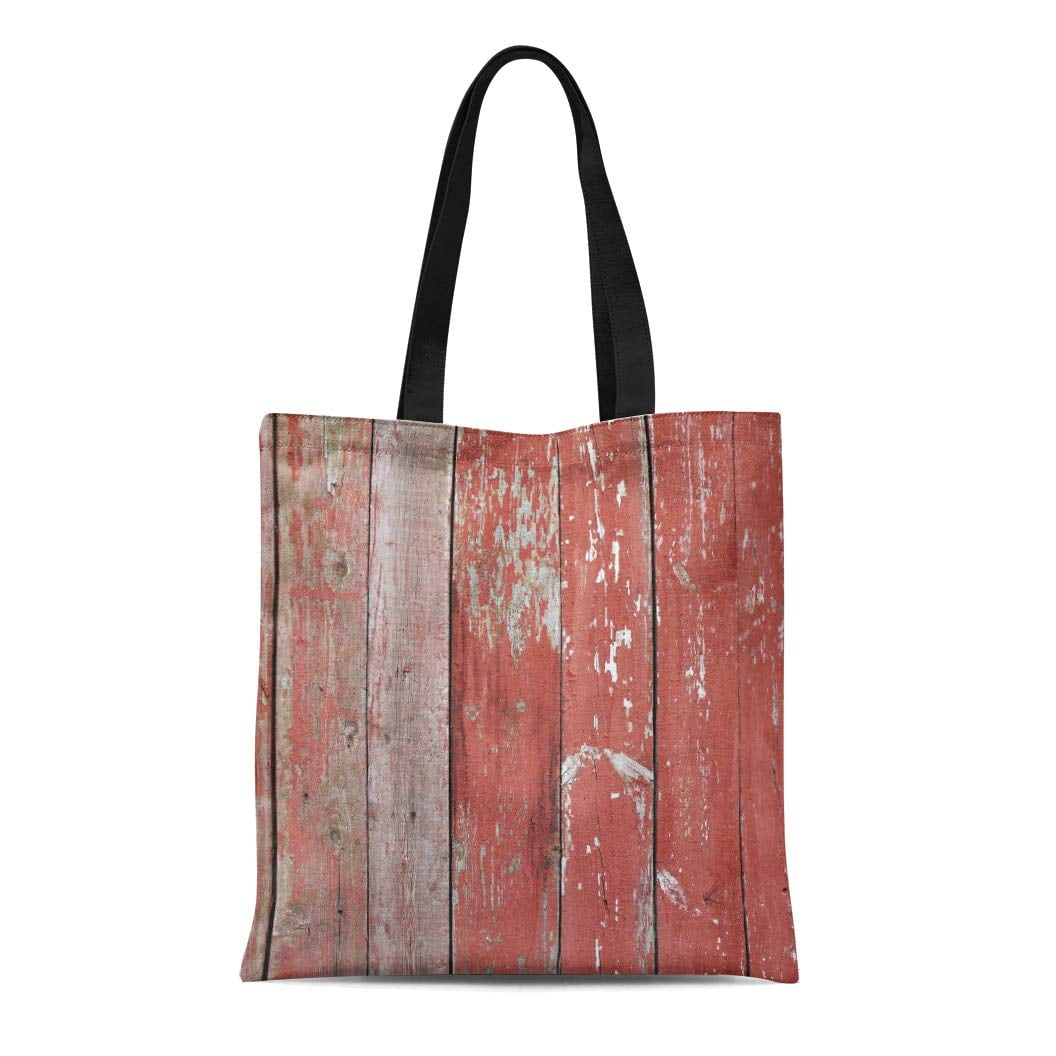 ASHLEIGH Canvas Tote Bag Old Barn Wood Brown Red Wooden Timber Hardwood